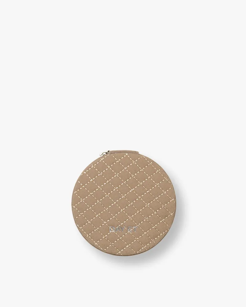 Round Silver Quilt Zip Smykkeskrin DAY ET DK