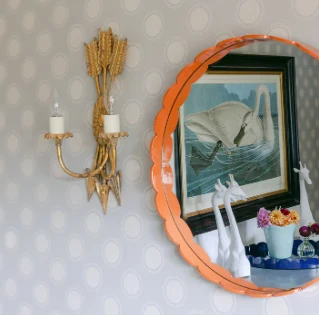 Scalloped Big Mirror Orange
