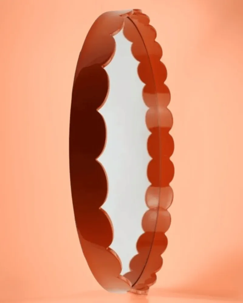 Scalloped Big Mirror Orange