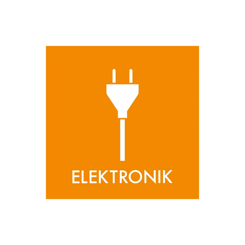 Affaldssortering “elektronik” - magnetskilt 30x30 cm.