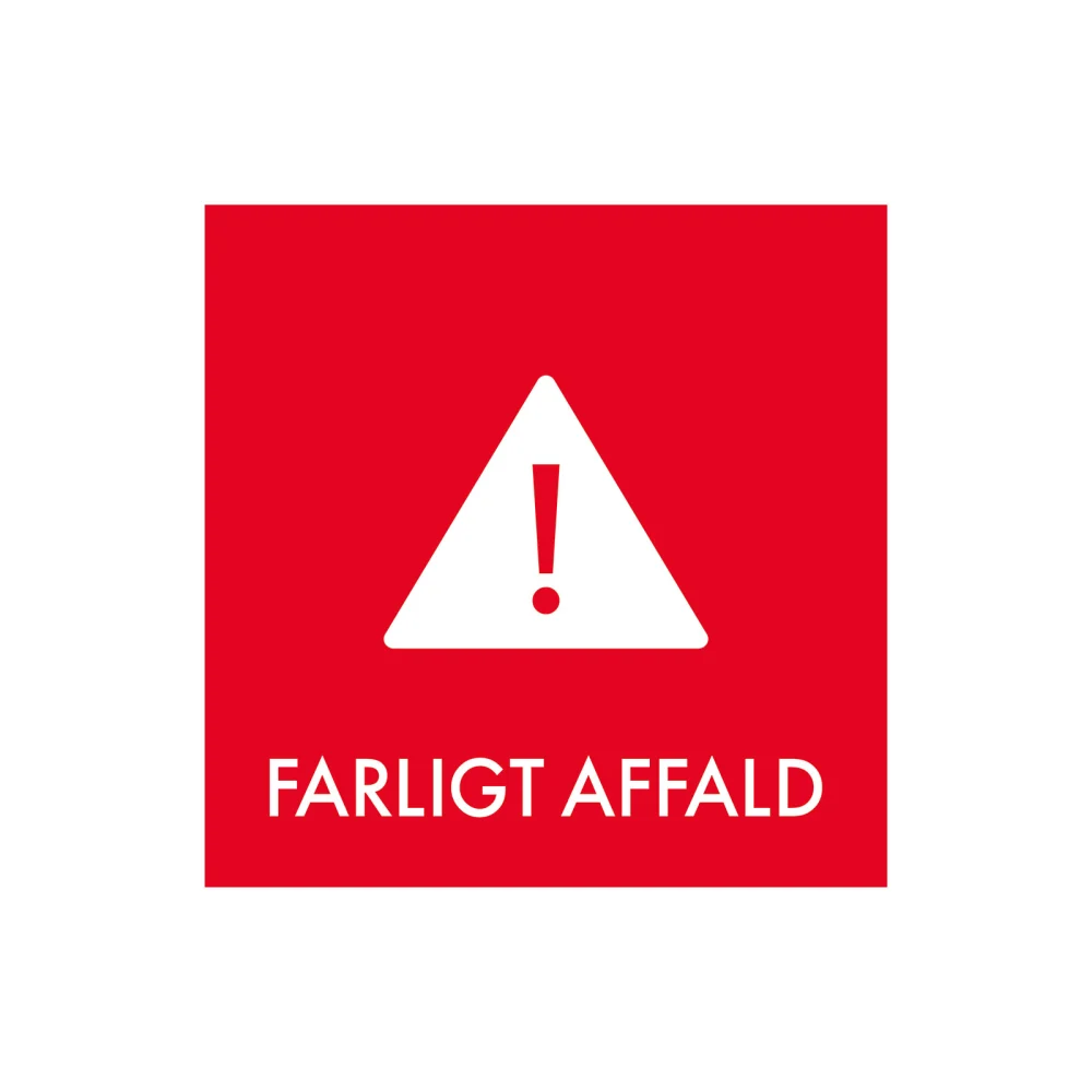 Affaldssortering “farligt affald” - magnetskilt 30x30 cm.