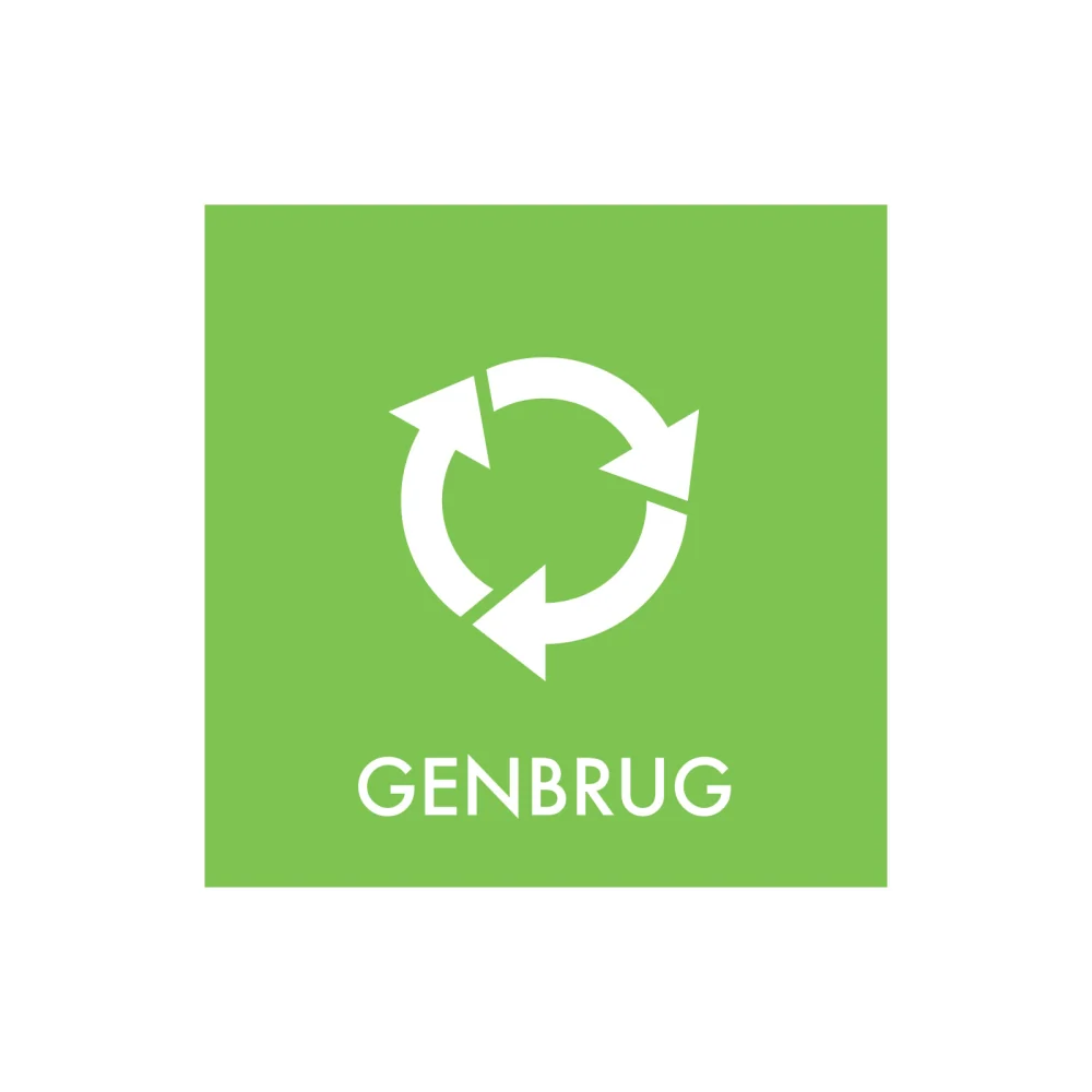 Affaldssortering “genbrug” - magnetskilt 30x30 cm.