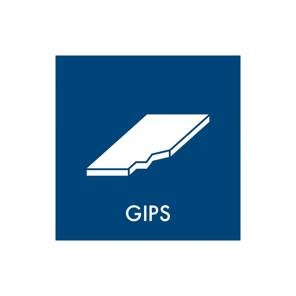 Affaldssortering “gips” - magnetskilt 30x30 cm.