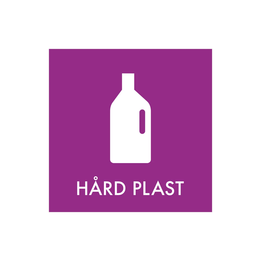 Affaldssortering “hård plast” - magnetskilt 30x30 cm.