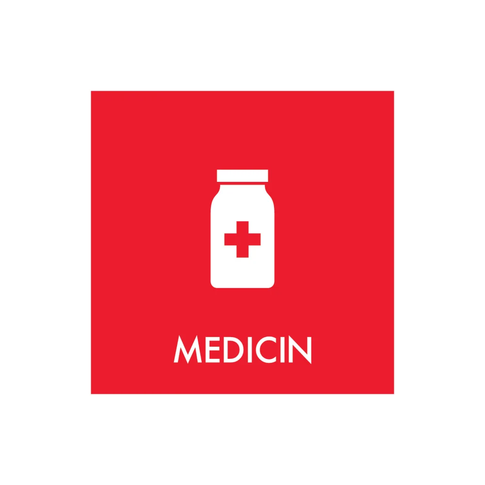 Affaldssortering “medicin” - magnetskilt 30x30 cm.