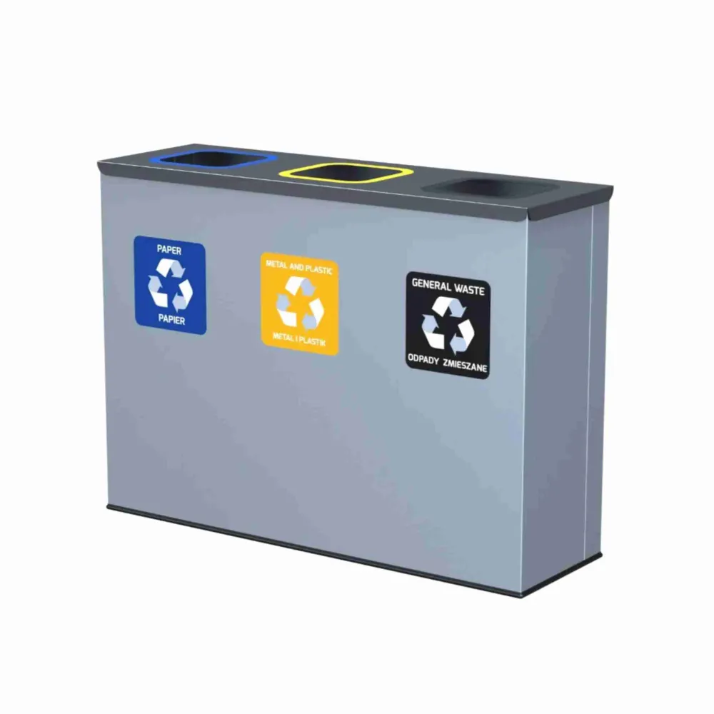 Affaldssorteringssystem Eco Grå 3 x 60 l, 1 stk.