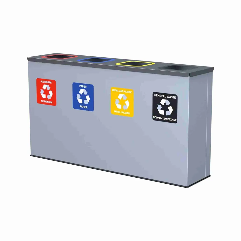 Affaldssorteringssystem Eco Grå 4 x 60 l, 1 stk.
