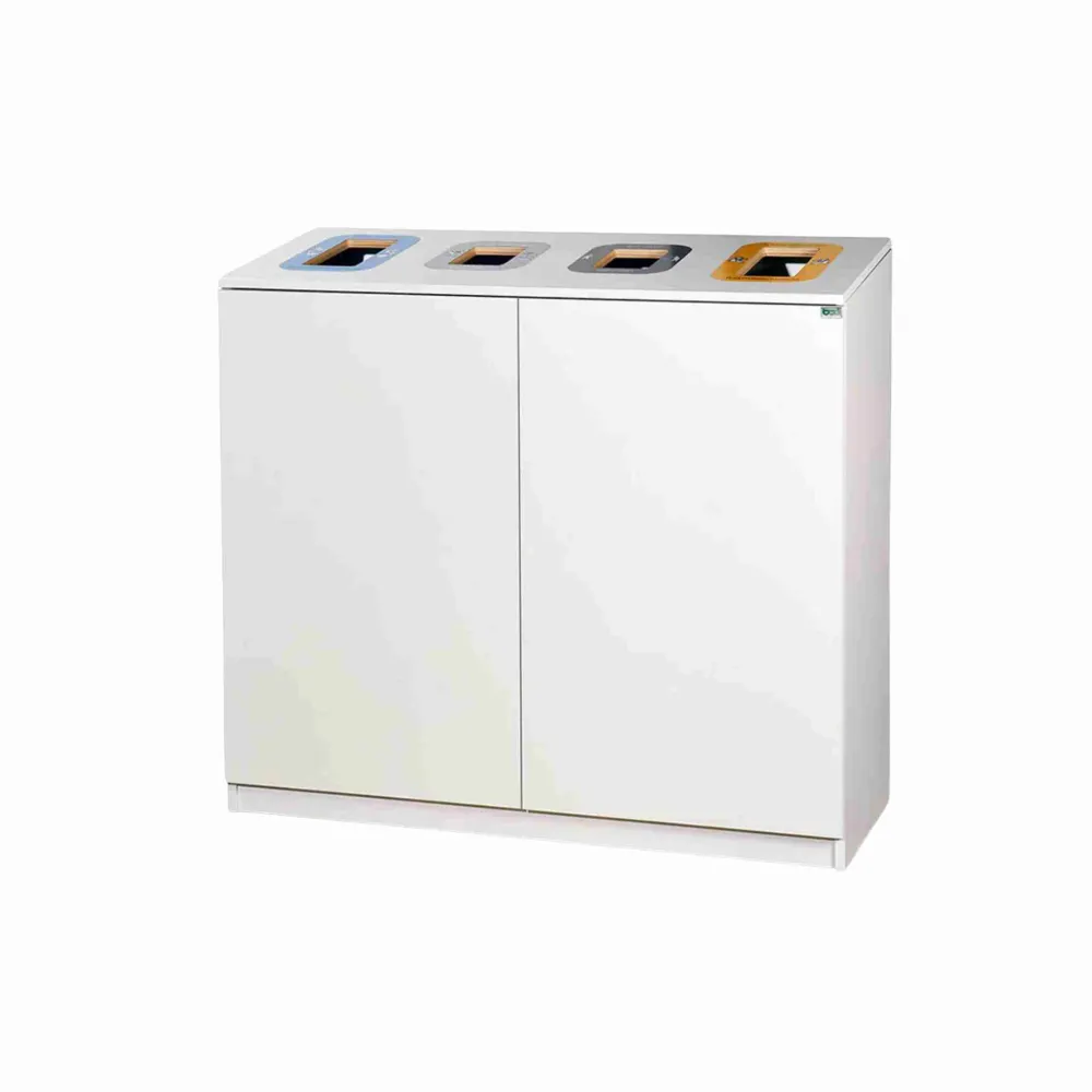 Affaldssorteringssystem Longopac Bin 4 Multi i hvid, 4 rum