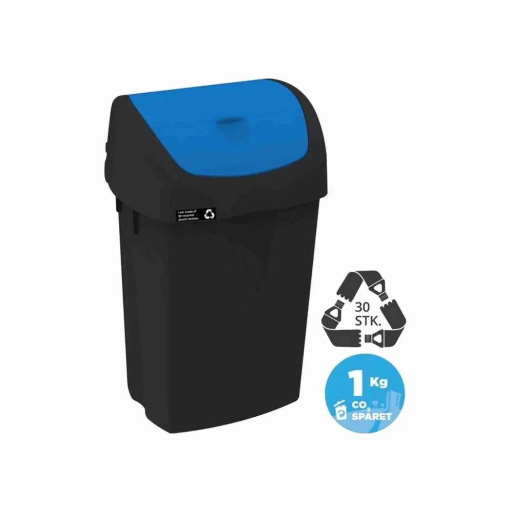 Affaldsspand m. vippelåg NRW Blå, 25 ltr.