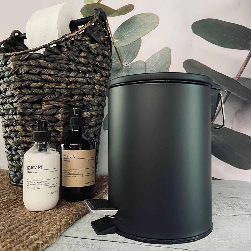 Toiletspand med softclose låg - Sort 3 liter