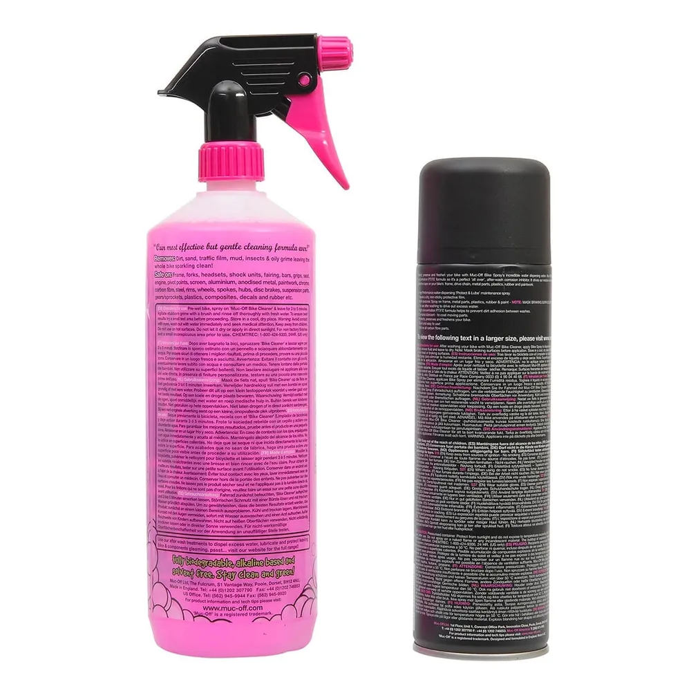 MUC-OFF Bike Cleaner pakke (1 L) + MUC-OFF BIKE PROTECT polish (500 ml)