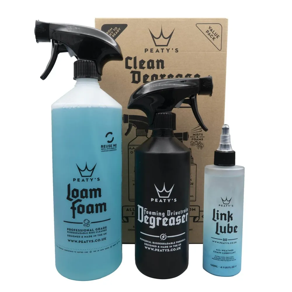 Vedligeholdelsessæt PEATY'S WASH DEGREASE LUBRICATE STARTER PACK