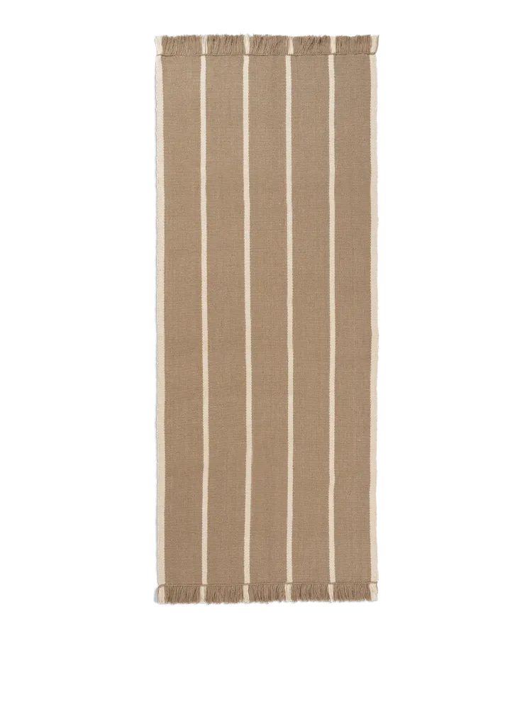 Calm Kelim Runner - Dark Sand/Off-White