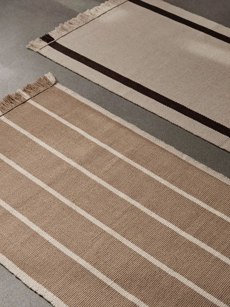 Calm Kelim Runner - Dark Sand/Off-White