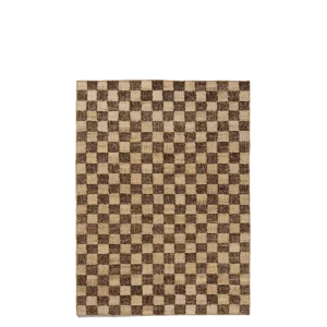 Check Wool Jute Rug - Coffee/Natural 140 Ferm Living - DK