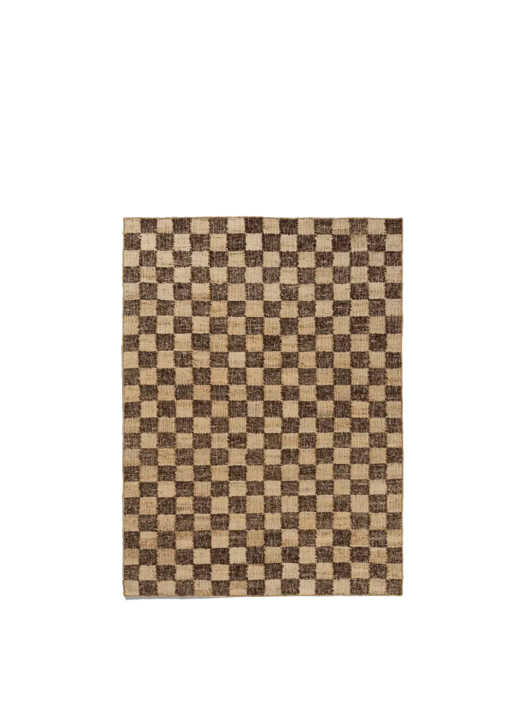 Check Wool Jute Rug - Coffee/Natural 140 Ferm Living - DK