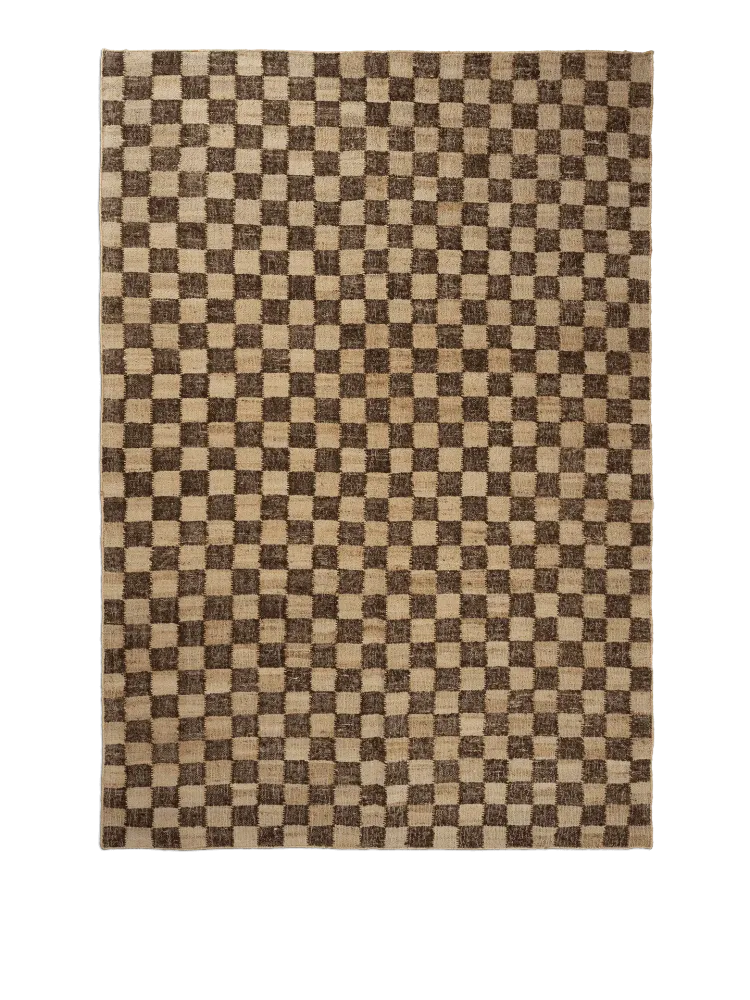 Check Wool Jute Rug - Coffee/Natural 140 Ferm Living - DK