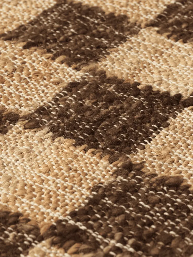Check Wool Jute Rug - Coffee/Natural 140 Ferm Living - DK