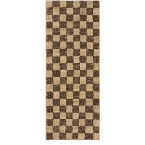 Check Wool Jute Runner - Coffee/Natural Ferm Living - DK