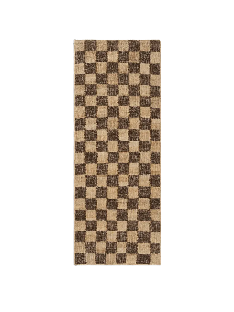 Check Wool Jute Runner - Coffee/Natural Ferm Living - DK