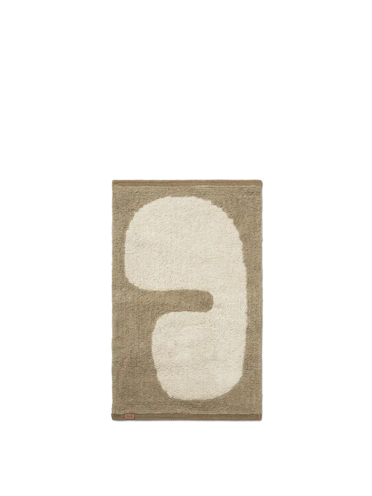 Lay Washable Mat - Dark Taupe/Off-White