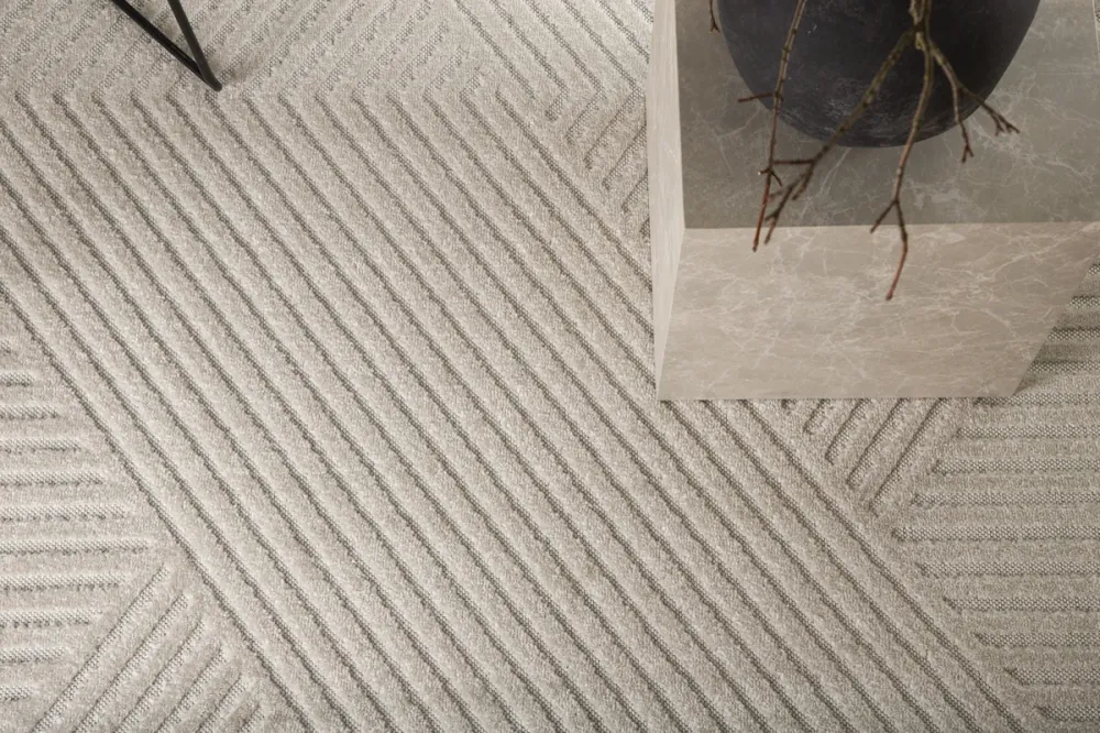 Aron tæppe - Snow Navy Stripe 80x250