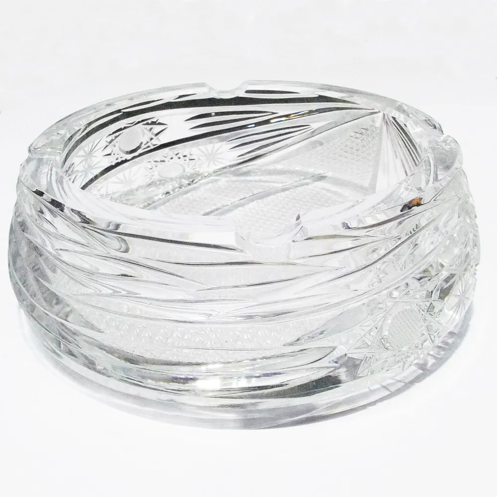 Krystal BOHEMIA Czecoslovakia askebæger 14 cm håndskåret krystal -0246