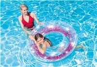 Intex Transparent glitter badering - Pink 1,19m