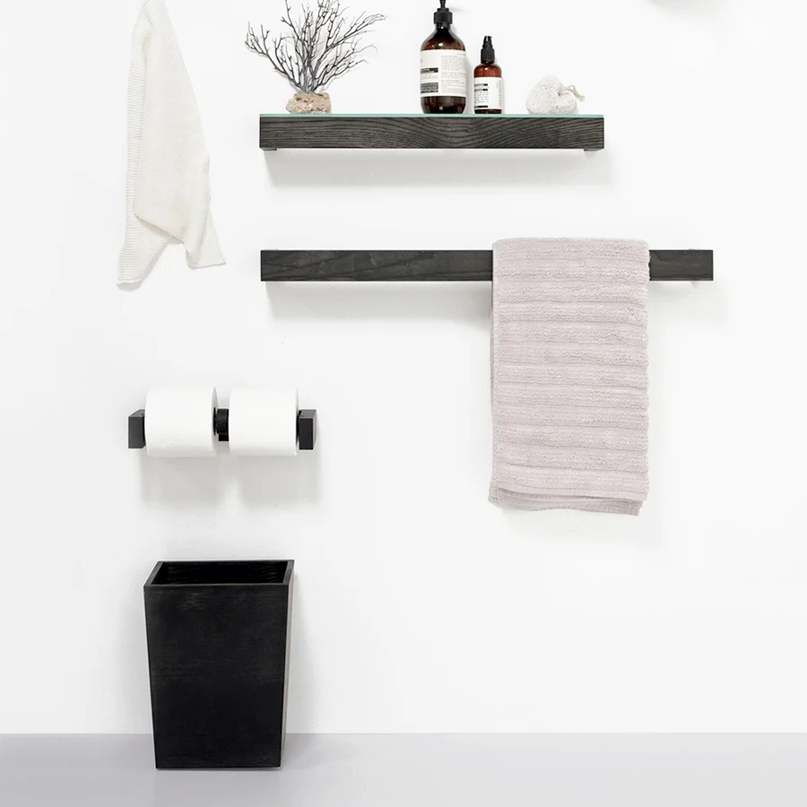 SLIMLINE TOILETRULLE VÆGHOLDER MØRK EG