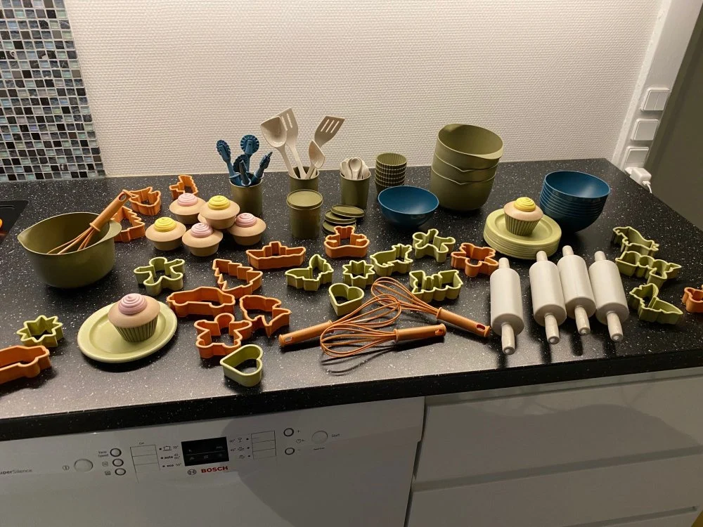 Legekøkken - BIO Bagesæt 100 dele i Svanemærket BIO-Plast - Fra 3 år.