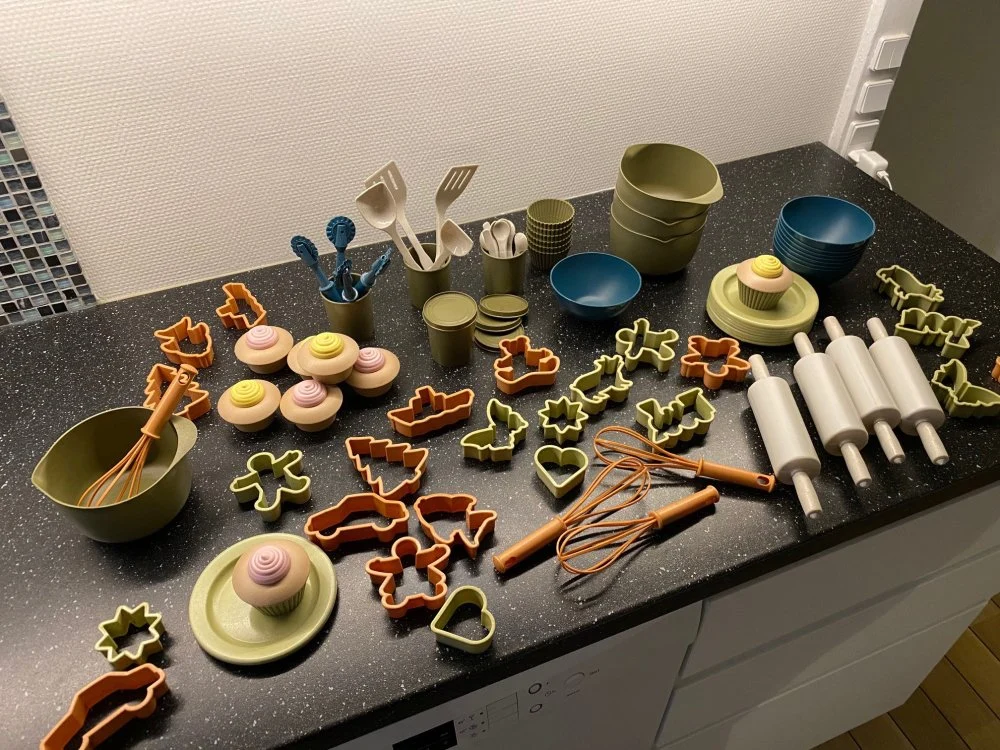 Legekøkken - BIO Bagesæt 100 dele i Svanemærket BIO-Plast - Fra 3 år.