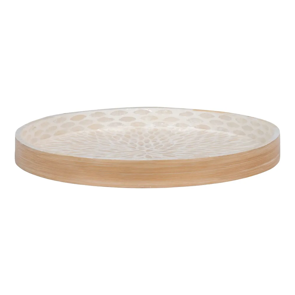 Bakke - Bakke, Bambus/Capiz, Ecru 40X40X3,5 Cm