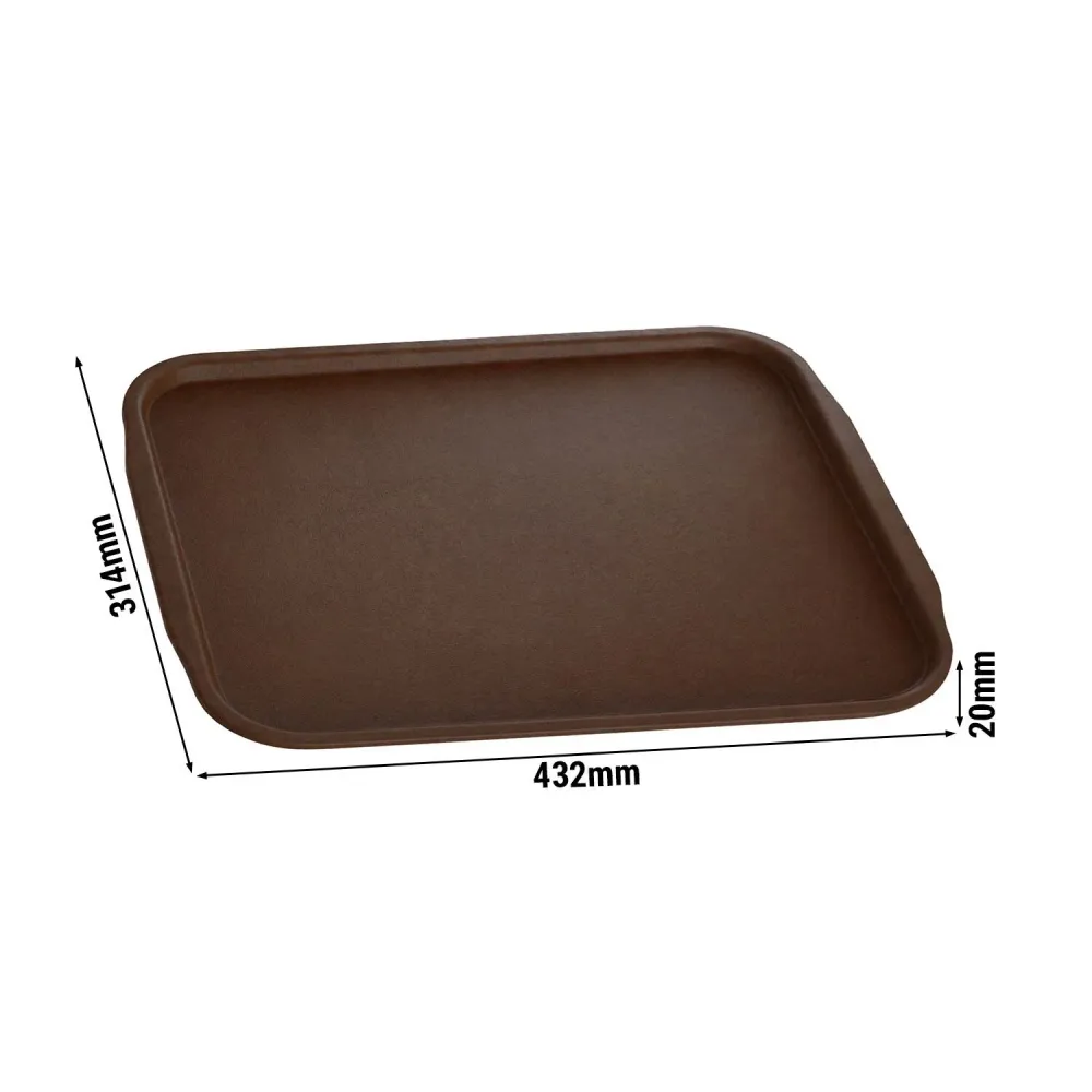 Cafeteria bakke 440 x 320mm - brun