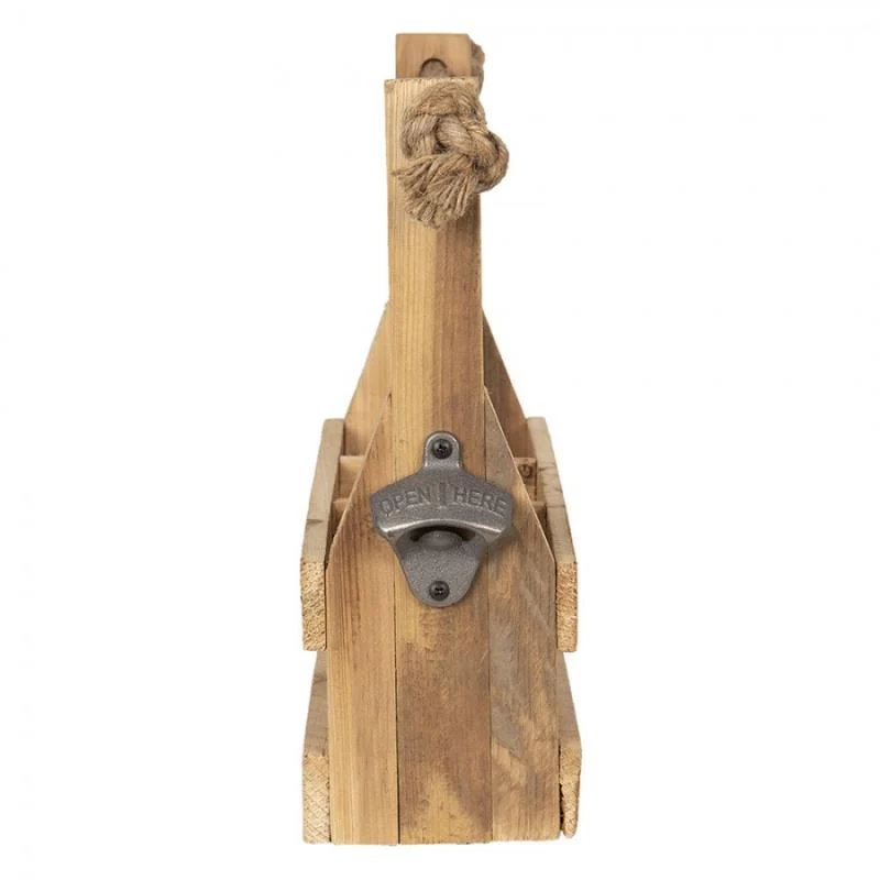 Dekorativ flaske Flaskeholder 32x11x32 Cm Brunt træ