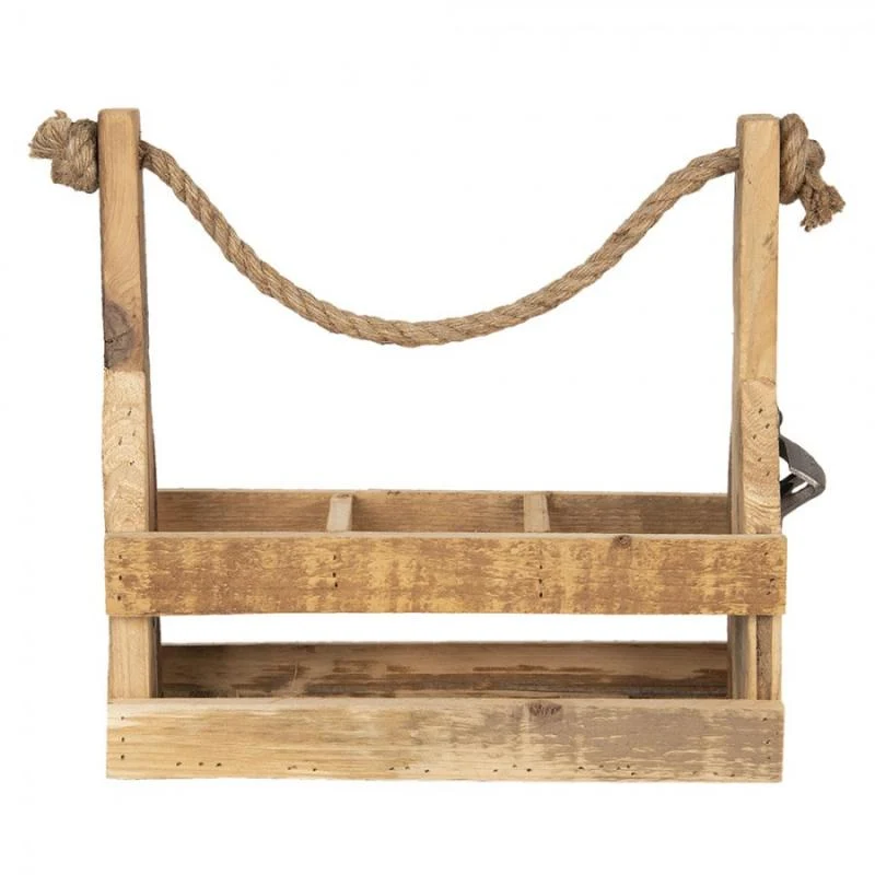Dekorativ flaske Flaskeholder 32x11x32 Cm Brunt træ