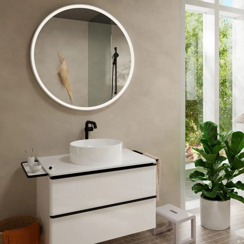 Hansgrohe Tecturis S 1-grebs håndvaskarmatur 240 Fine CoolStart med push-open bundventil – mat midnight
