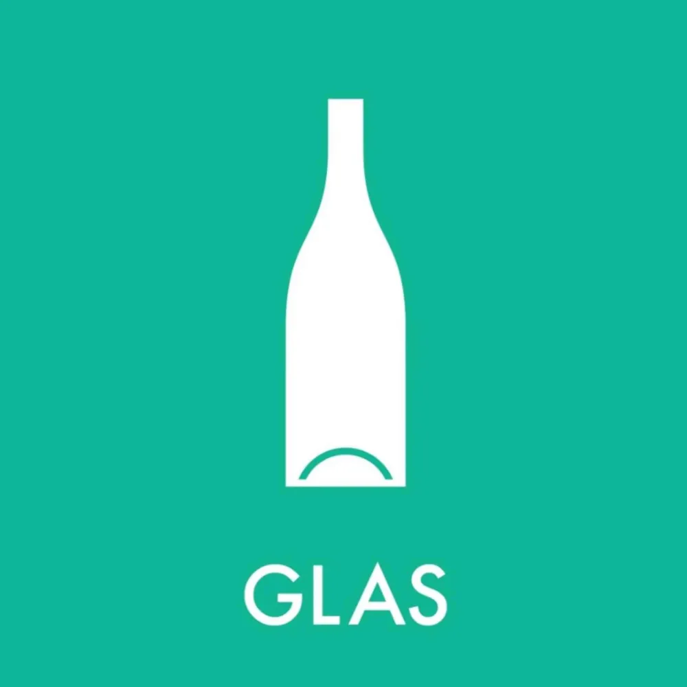 Piktogram Glas 12x12 cm, 1 stk.