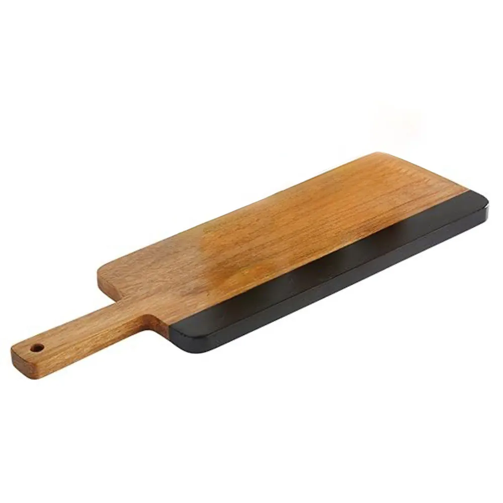 (6 stk.) Serveringsbræt - ROCKWOOD - inkl. skrivbare naturskiferstrimler - 405x130mm
