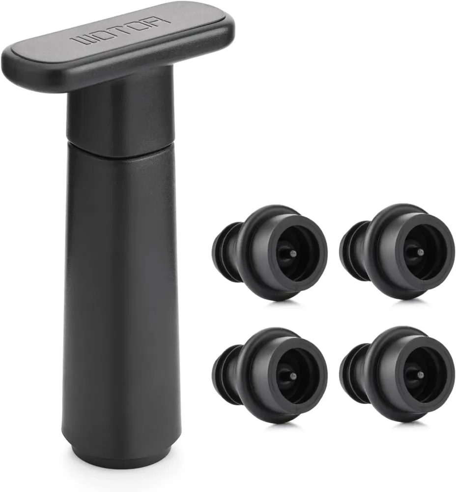 Vakuumpumpe til Vin - Wine Saver (med 4 eller 8 genanvendelige stoppe)