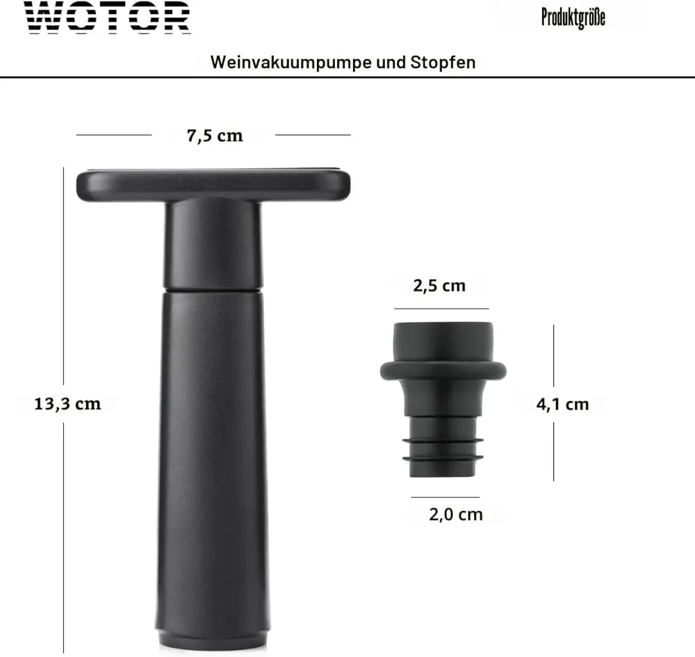 Vakuumpumpe til Vin - Wine Saver (med 4 eller 8 genanvendelige stoppe)