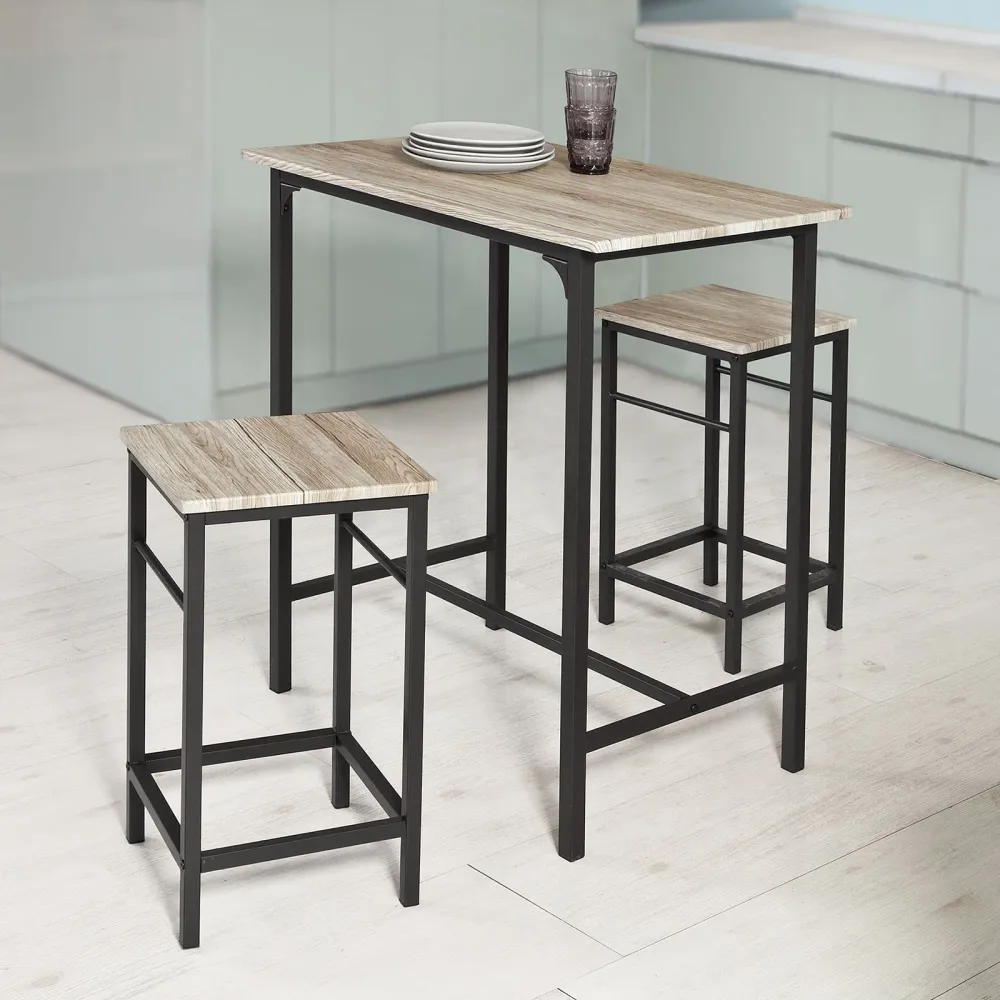 Bordsæt med højt bord og 2 taburetter i -vogue stil