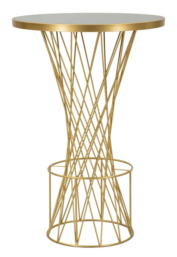 Glam barbord i guldfarve i jern og glas – 70x103 cm