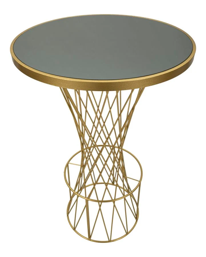 Glam barbord i guldfarve i jern og glas – 70x103 cm