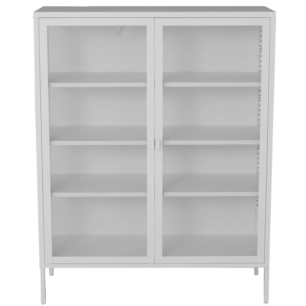 Herman Vitrineskab - Hvidt metal/glas - 110x40x140 cm