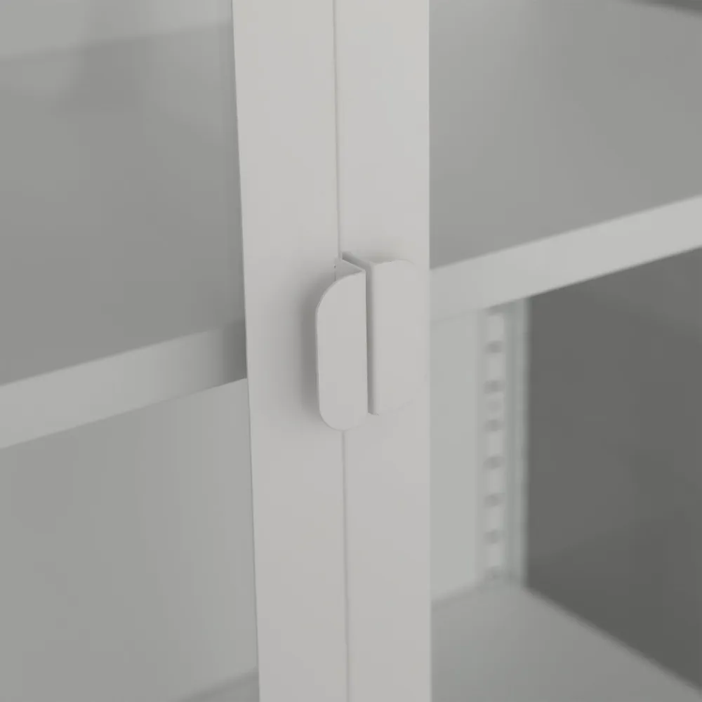 Herman Vitrineskab - Hvidt metal/glas - 110x40x140 cm