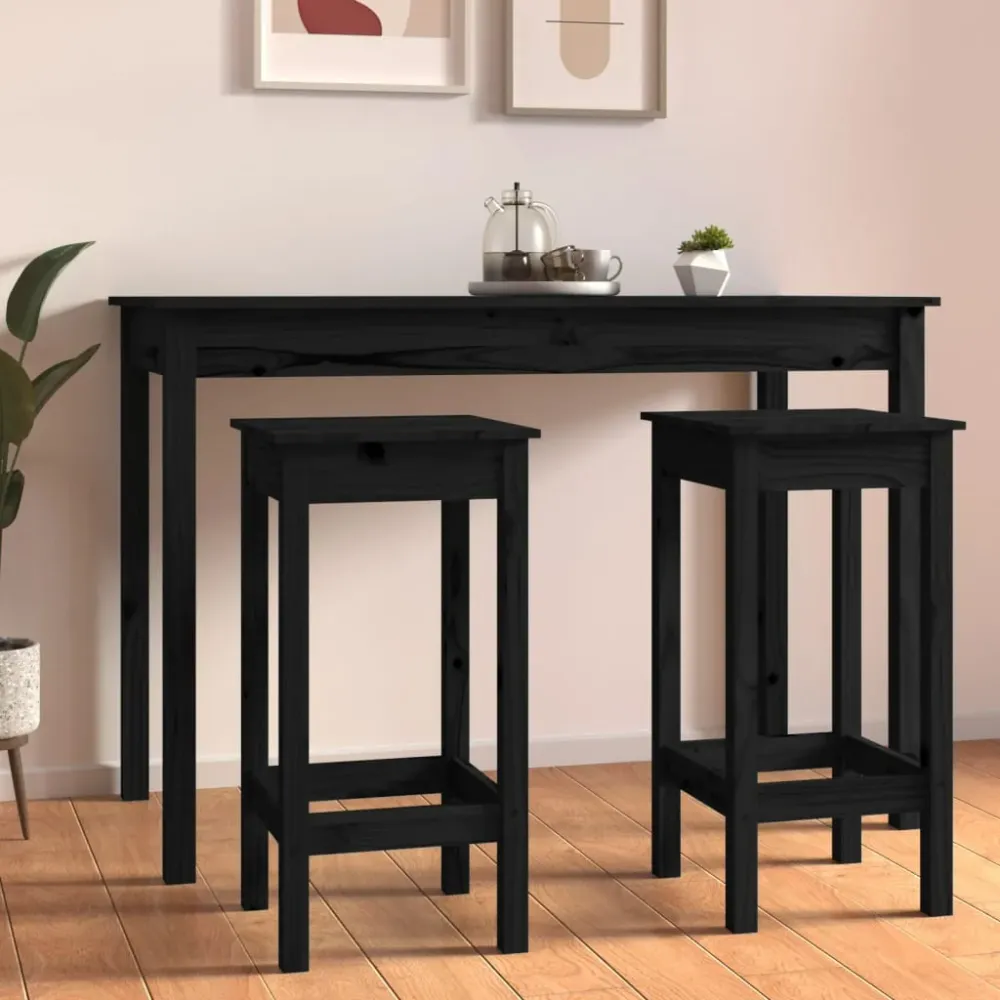 Barstole 40X40X78 Cm Massivt Fyrretræ Ebony