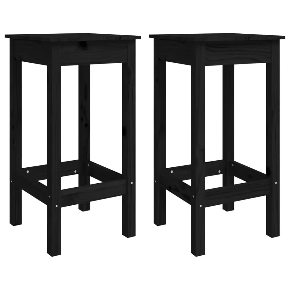 Barstole 40X40X78 Cm Massivt Fyrretræ Ebony