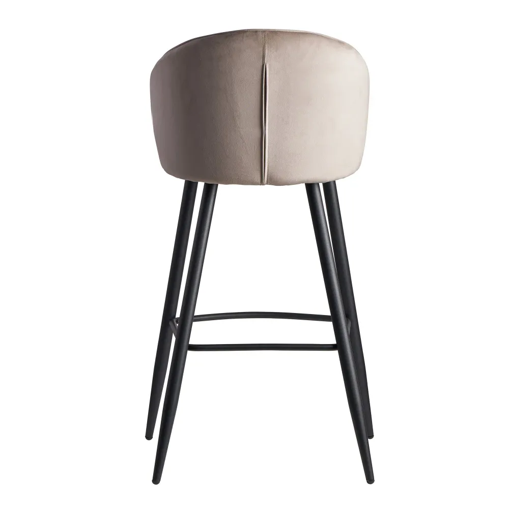 Designer barstol i fløjl, ecru, 56x102x52 cm