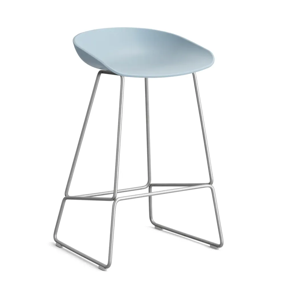 HAY About Stool - AAS 38 Barstol - Non-corrosive Stål - H:65cm Azure