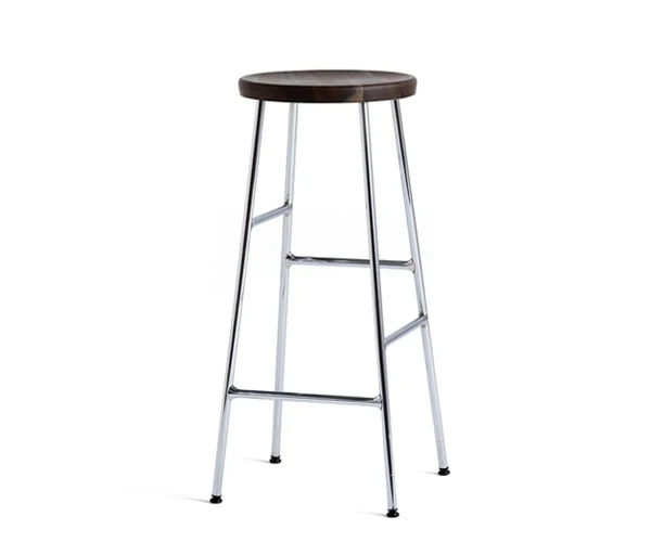 HAY Cornet Barstol - Chromium - Smoked Oak - H75cm